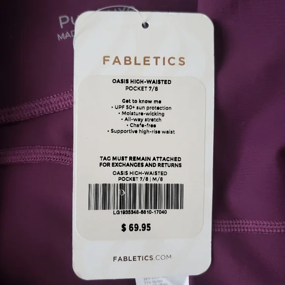 NWT Fabletics Oasis PureLuxe High-Waisted 7/8 Legging - Picture 9 of 10
